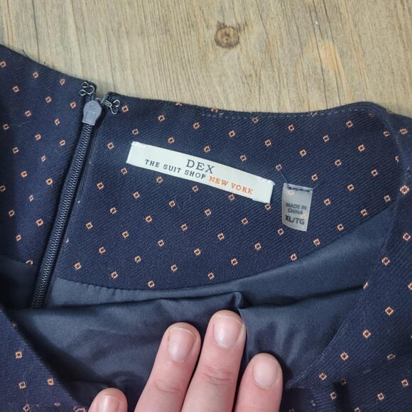 Beautiful navy pencil fit dress with front pockets - XL Dex Suit Shop - Picture 7 of 8